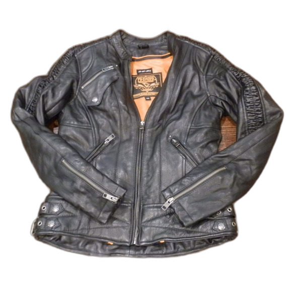 Milwaukee Leather Black Jacket Zip-Out Liner Beaded Design Women's Size XS - Picture 2 of 2